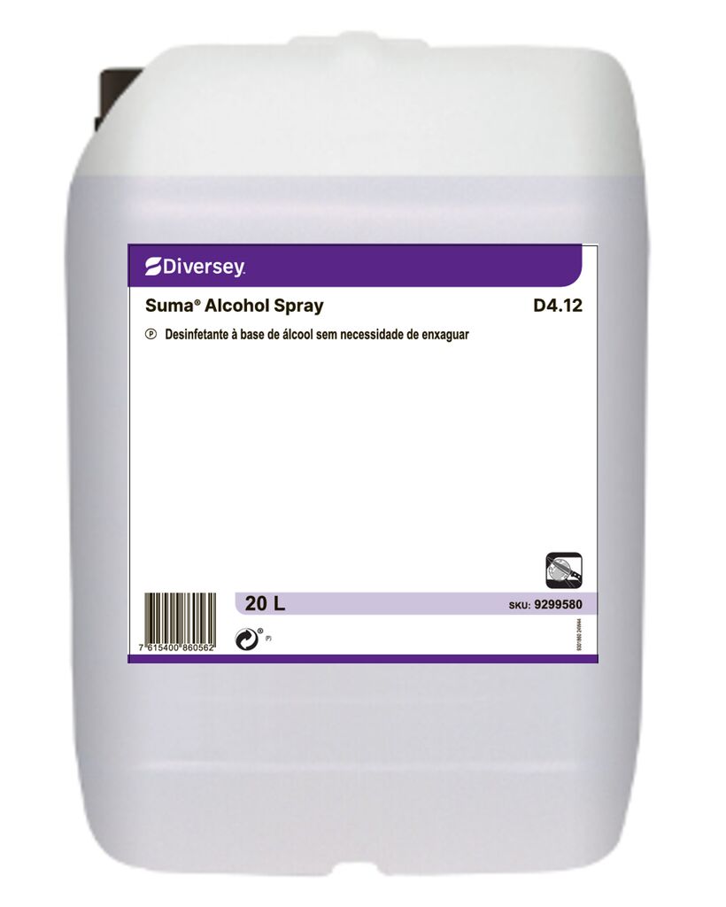 Suma Alcohol Spray D4.12 20L - Desinfetante à base de álcool sem necessidade de enxaguar